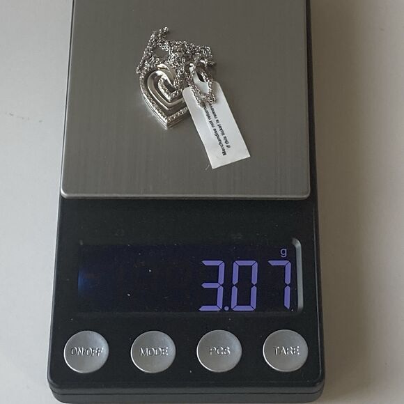 NWT Sterling Silver Triple Heart Diamond 18” Pendant Necklace ( 1/10 ct. t.w. ) - Picture 3 of 16